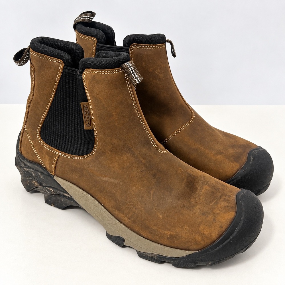 KEEN Anchorage III Waterproof Insulated Leather Chelsea Boots Brown Mens 12